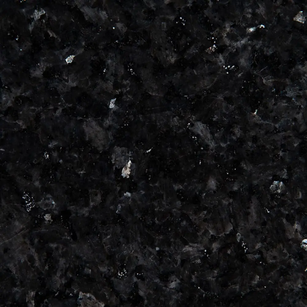 Blue Pearl granite slab with reflective blue-grey crystals