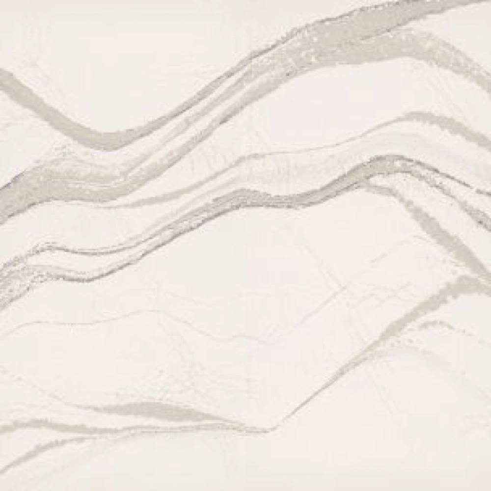 Cambria Brittanicca quartz surface with bold white patterning