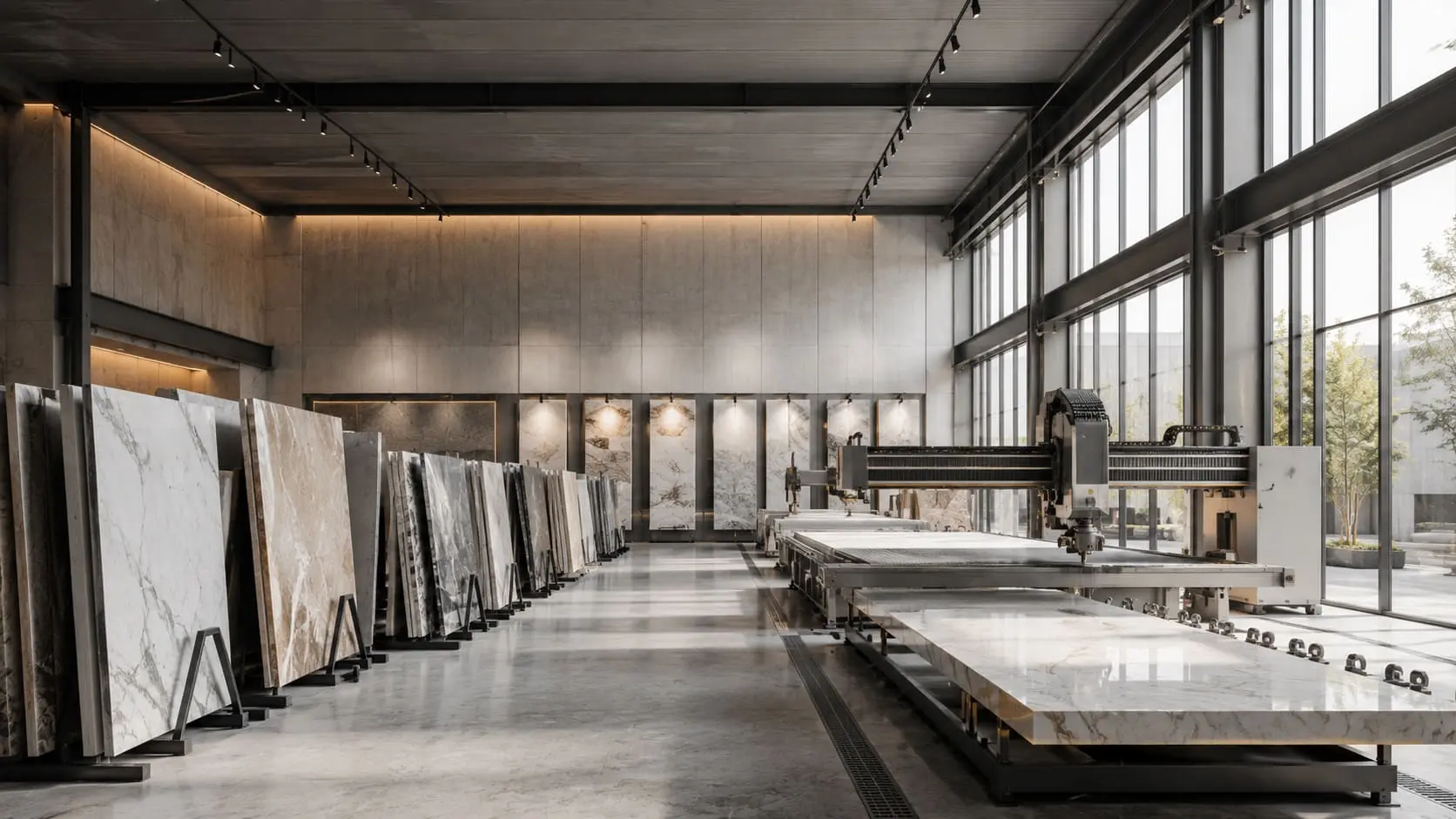 Natural stone interior detail in soft architectural light