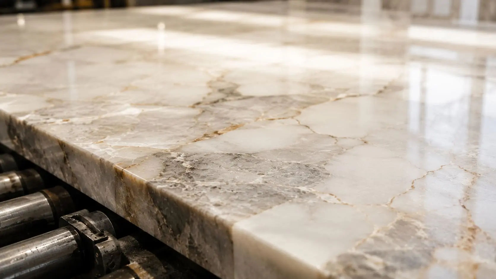 Stone being prepared and finished during project execution